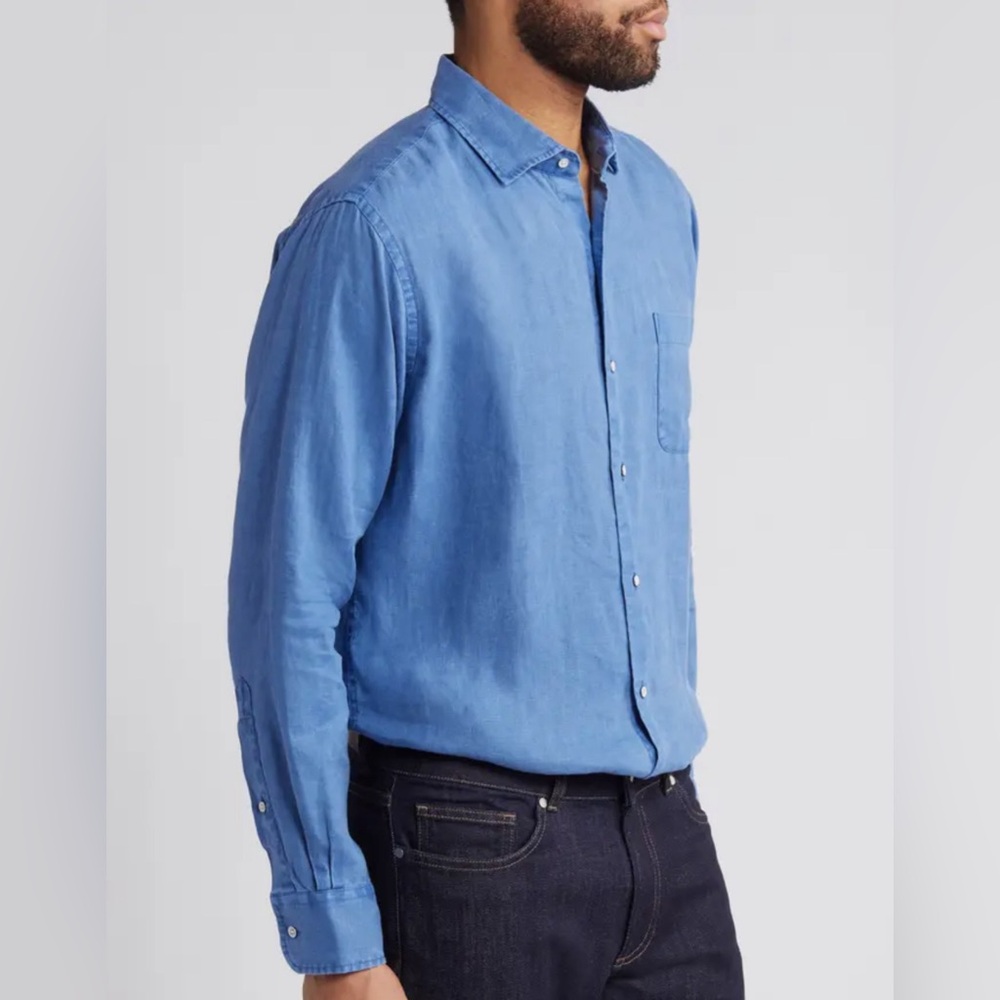 NORDSTROM MEN’S SHOP TRIM FIT DENIM SHIRT neck size 15 1/2 34-35